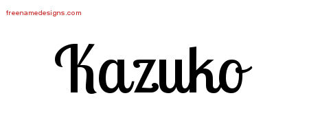 Handwritten Name Tattoo Designs Kazuko Free Download