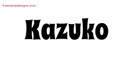 Groovy Name Tattoo Designs Kazuko Free Lettering