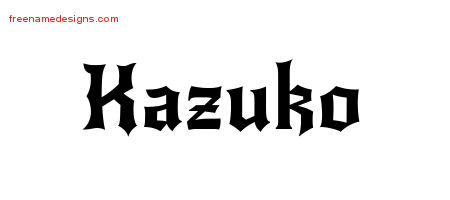 Gothic Name Tattoo Designs Kazuko Free Graphic