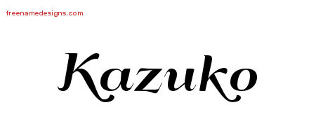 Art Deco Name Tattoo Designs Kazuko Printable
