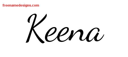 Lively Script Name Tattoo Designs Keena Free Printout