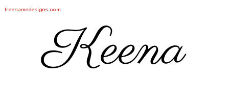 Classic Name Tattoo Designs Keena Graphic Download