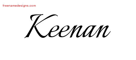 Calligraphic Name Tattoo Designs Keenan Free Graphic