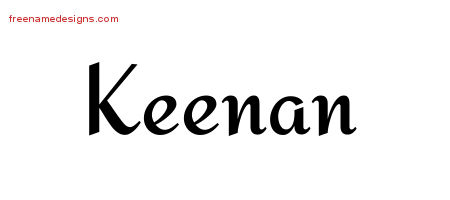 Calligraphic Stylish Name Tattoo Designs Keenan Free Graphic
