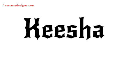 Gothic Name Tattoo Designs Keesha Free Graphic