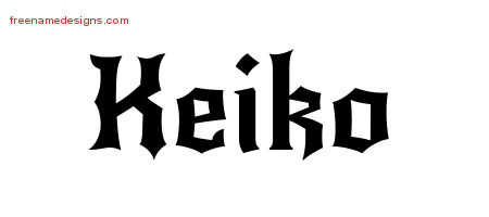 Gothic Name Tattoo Designs Keiko Free Graphic