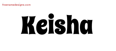 Groovy Name Tattoo Designs Keisha Free Lettering