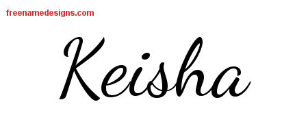 Lively Script Name Tattoo Designs Keisha Free Printout