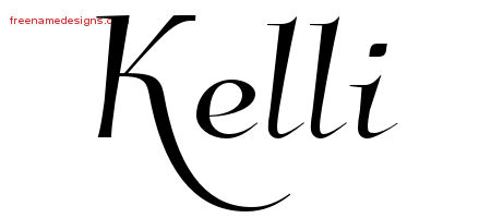 Elegant Name Tattoo Designs Kelli Free Graphic