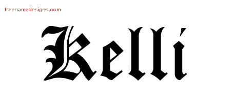 Blackletter Name Tattoo Designs Kelli Graphic Download