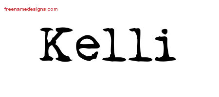 Vintage Writer Name Tattoo Designs Kelli Free Lettering