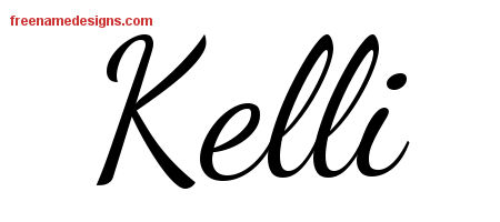 Lively Script Name Tattoo Designs Kelli Free Printout