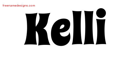 Groovy Name Tattoo Designs Kelli Free Lettering