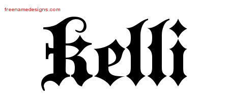 Old English Name Tattoo Designs Kelli Free