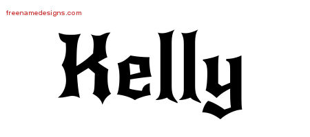 Gothic Name Tattoo Designs Kelly Free Graphic