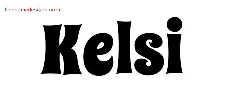 Groovy Name Tattoo Designs Kelsi Free Lettering