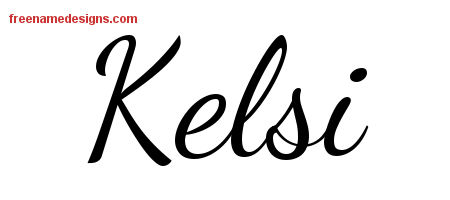 Lively Script Name Tattoo Designs Kelsi Free Printout