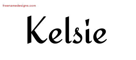 Calligraphic Stylish Name Tattoo Designs Kelsie Download Free