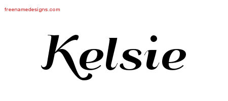 Art Deco Name Tattoo Designs Kelsie Printable