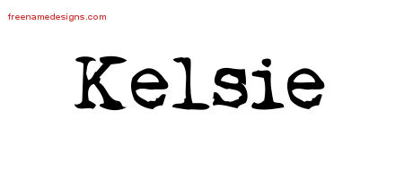 Vintage Writer Name Tattoo Designs Kelsie Free Lettering