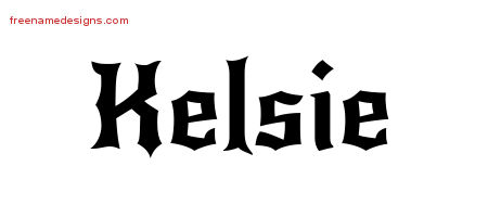 Gothic Name Tattoo Designs Kelsie Free Graphic