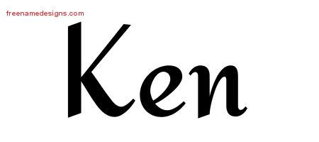 Calligraphic Stylish Name Tattoo Designs Ken Free Graphic