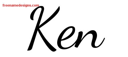 Lively Script Name Tattoo Designs Ken Free Download
