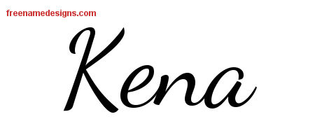 Lively Script Name Tattoo Designs Kena Free Printout