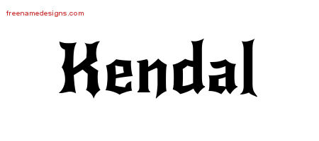 Gothic Name Tattoo Designs Kendal Free Graphic