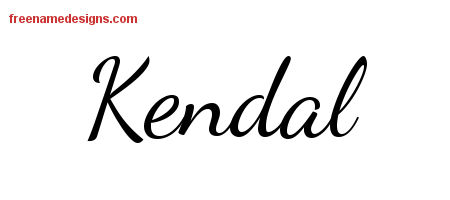 Lively Script Name Tattoo Designs Kendal Free Printout
