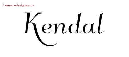 Elegant Name Tattoo Designs Kendal Free Graphic