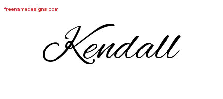 Cursive Name Tattoo Designs Kendall Free Graphic