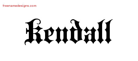 Old English Name Tattoo Designs Kendall Free