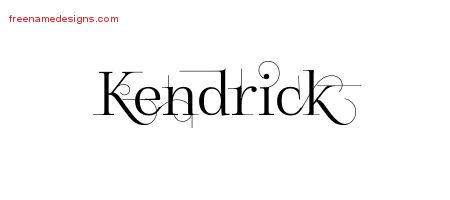 Decorated Name Tattoo Designs Kendrick Free Lettering