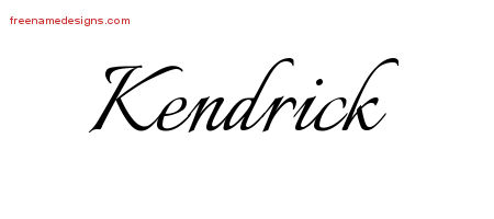 Calligraphic Name Tattoo Designs Kendrick Free Graphic