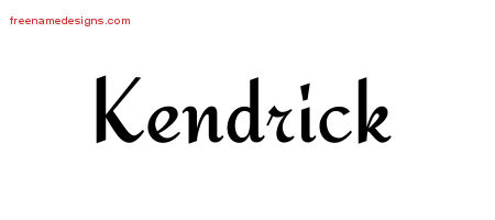 Calligraphic Stylish Name Tattoo Designs Kendrick Free Graphic