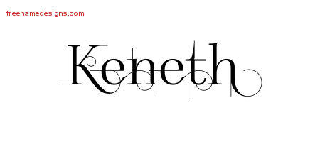 Decorated Name Tattoo Designs Keneth Free Lettering