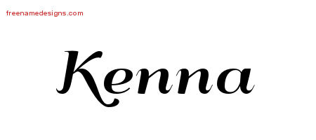 Art Deco Name Tattoo Designs Kenna Printable