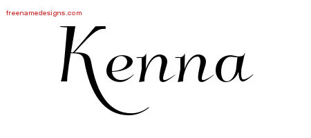 Elegant Name Tattoo Designs Kenna Free Graphic
