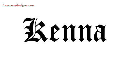 Blackletter Name Tattoo Designs Kenna Graphic Download