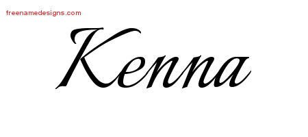 Calligraphic Name Tattoo Designs Kenna Download Free