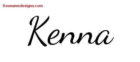 Lively Script Name Tattoo Designs Kenna Free Printout