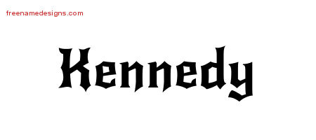 Gothic Name Tattoo Designs Kennedy Free Graphic