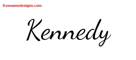 Lively Script Name Tattoo Designs Kennedy Free Printout