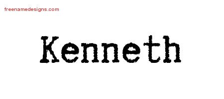 Typewriter Name Tattoo Designs Kenneth Free Download