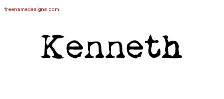 Vintage Writer Name Tattoo Designs Kenneth Free Lettering