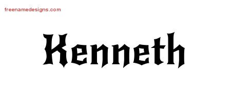 Gothic Name Tattoo Designs Kenneth Free Graphic