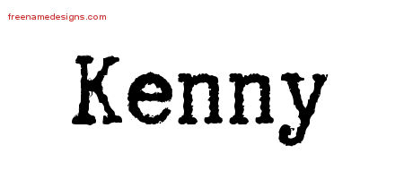 Typewriter Name Tattoo Designs Kenny Free Printout