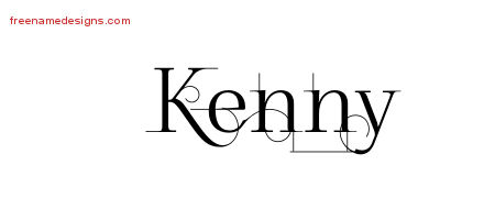Decorated Name Tattoo Designs Kenny Free Lettering