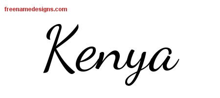 Lively Script Name Tattoo Designs Kenya Free Printout